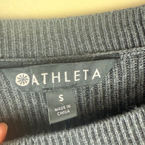 Athleta Pima Cotton Blend Textured High-Low Hem Sweater - Picture 3 of 7